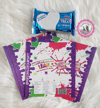 Load image into Gallery viewer, slime party rice krispy treats/wrappers-slime party favors-slime birthday-slime party treats-digital party favors-printed-slime-glow party