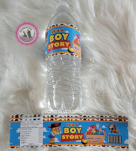 It's a boy story  water bottle labels-boy story party favors-boy storybaby shower favors-digital-printed-toy story baby shower decor-favors