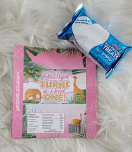 Load image into Gallery viewer, wild one safari/jungle rice krispy treat/wrappers-digital-print-1st birthday party favors-safari party favors-girl safari-jungle party- ne