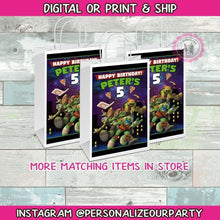 Load image into Gallery viewer, Ninja turtles party bags/labels-digital-print-tmnt party favors-ninja turtles candy bags-treat bags-ninja turtles party favors-ninja party