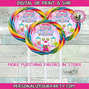 candy shop lollipop stickers-digital-printed-candy land party favors-candy shop birthday-candy land lollipops-candy land suckers-candy land