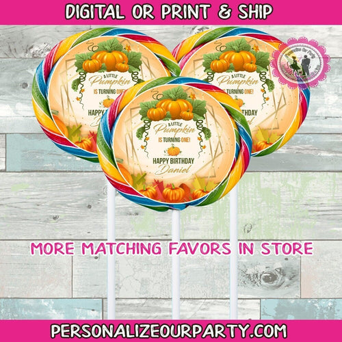 Pumpkin lollipop stickers-digital-print-fall party favors-pumpkin party favors-pumpkin baby shower-pumpkin patch-fall birthday favors-leaves