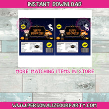 Load image into Gallery viewer, INSTANT DOWNLOAD Halloween chocolate candy bar wrapper-Halloween party favors-halloween birthday-candy bar favors-halloween candy favors