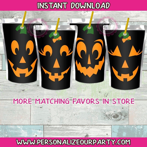 Halloween pumpkins capri sun juice pouch labels-Halloween juice pouch-Halloween party favors-digital-instant download-Halloween party decor