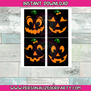 Halloween pumpkins capri sun juice pouch labels-Halloween juice pouch-Halloween party favors-digital-instant download-Halloween party decor