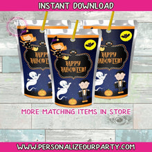 Load image into Gallery viewer, INSTANT DOWNLOAD Halloween capri sun juice pouch labels-Halloween party-Halloween birthday party favors-capri sun stickers-capri sun labels
