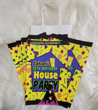 Load image into Gallery viewer, 90&#39;s House party gift bags/labels-90&#39;s party favors-90&#39;s party bags-house party favors-custom party favor bag-digital-print-80&#39;s house party