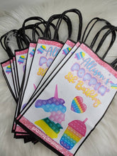 Load image into Gallery viewer, Pop it party gift bags/labels-digital-printed-fidget party bags-treat bags-loot bags-pop it party favors-pop it candy bags-poppin birthday