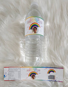 Rainbow water bottle wrappers-rainbow party favors-rainbow birthday-digital-print-rainbow party supplies-rainbow 1st birthday-rainbow treats