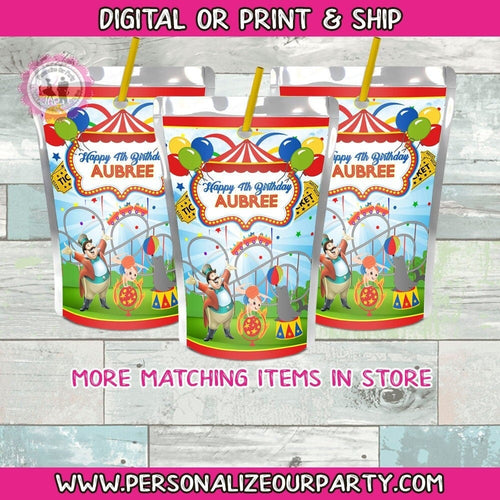 Circus carnival capri sun labels-digital-print-circus party favors-carnival party favors-circus birthday-carnival juice pouches-capri suns