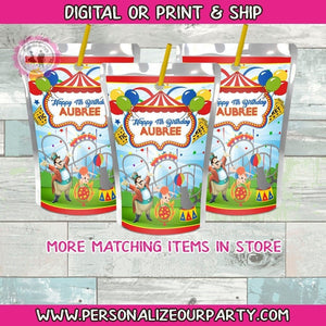 Circus carnival capri sun labels-digital-print-circus party favors-carnival party favors-circus birthday-carnival juice pouches-capri suns