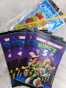 Ninja turtles juice pouch stickers-ninja turtles party favors-digital-print-tmnt party-capri sun label-teenage mutant ninja turtles birthday