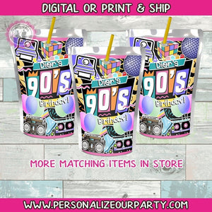 90's House party capri sun juice pouch stickers-90's party favors-90 house party favors-retro party favors-digital-print-90's birthday party