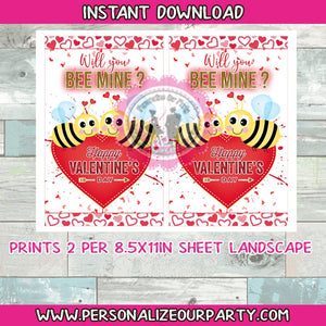 Bee mine valentine's day party favor bags-bee valentine party favors- bee valentine's day gift bags-valentines treat bags-loot bag-candy bag