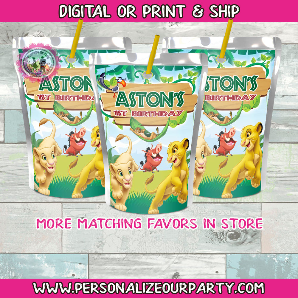 lion king capri sun juice label-lion guard party favors-lion guard