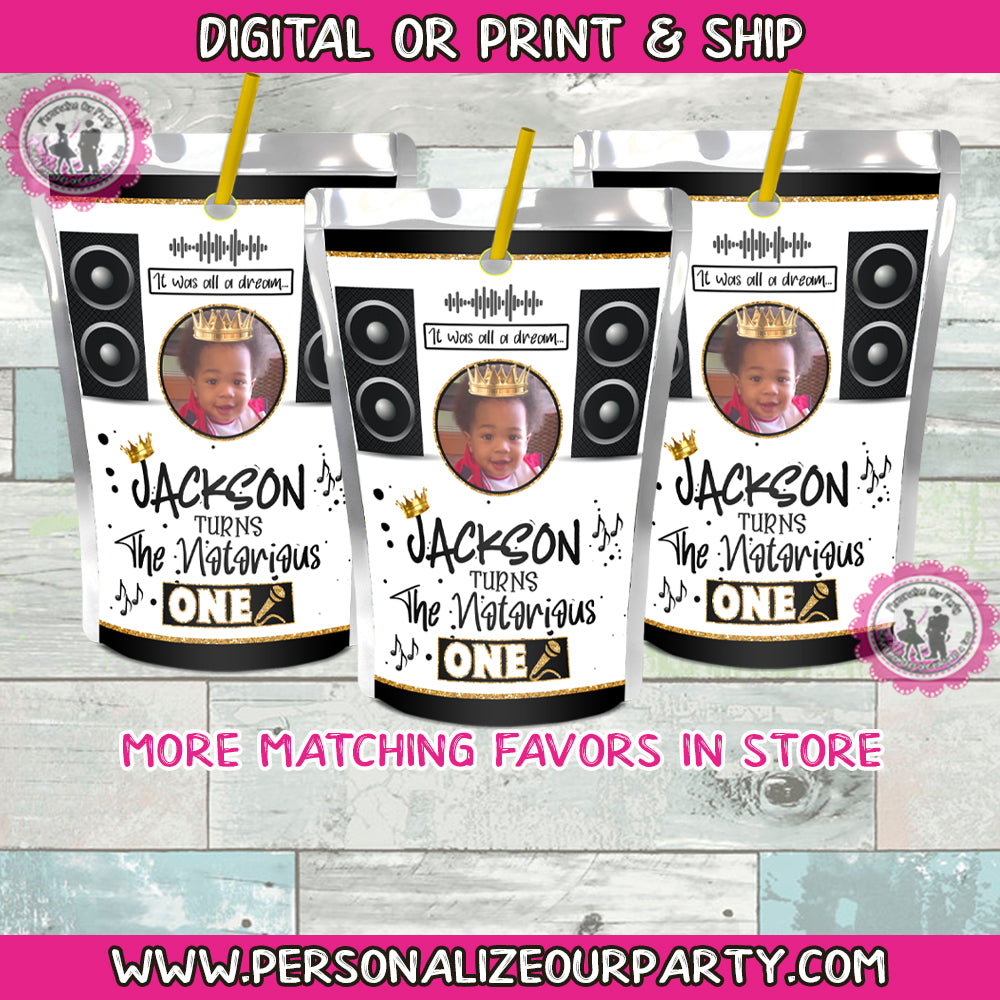 The notorious One capri sun juice pouch stickers with your custom photo