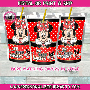 oh twodles red Minnie mouse juice pouch labels-1 digital file or 1 dz printed stickers