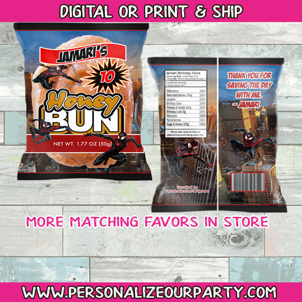 Mini honey buns - 1 digital file or 1 dozen printed wrappers