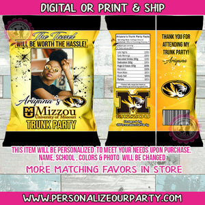 Trunk party chip bags/wrappers-digital-print-trunk party favors